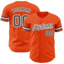 Load image into Gallery viewer, Custom Orange Steel Gray-White Authentic Baseball Jersey
