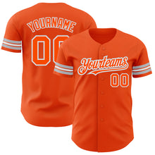 Load image into Gallery viewer, Custom Orange White-Gray Authentic Baseball Jersey

