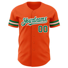Load image into Gallery viewer, Custom Orange Kelly Green-White Authentic Baseball Jersey
