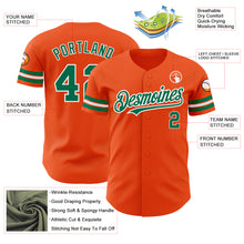 Load image into Gallery viewer, Custom Orange Kelly Green-White Authentic Baseball Jersey
