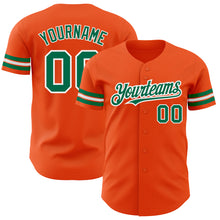Load image into Gallery viewer, Custom Orange Kelly Green-White Authentic Baseball Jersey
