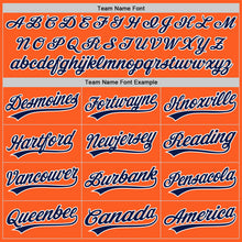 Load image into Gallery viewer, Custom Orange Navy-White Authentic Throwback Baseball Jersey
