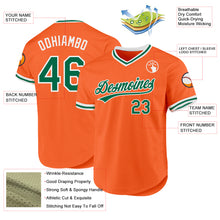 Load image into Gallery viewer, Custom Orange Kelly Green-White Authentic Throwback Baseball Jersey
