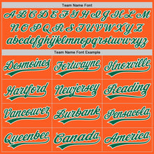 Load image into Gallery viewer, Custom Orange Kelly Green-White Authentic Throwback Baseball Jersey

