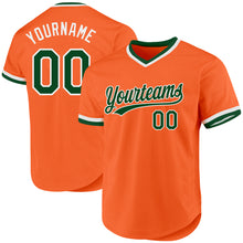 Load image into Gallery viewer, Custom Orange Green-White Authentic Throwback Baseball Jersey
