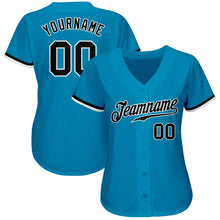 Load image into Gallery viewer, Custom Panther Blue Black-White Authentic Baseball Jersey
