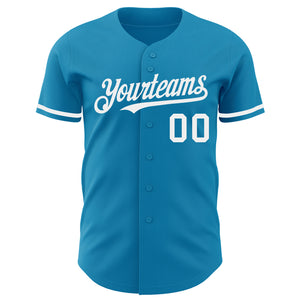 Custom Panther Blue White Authentic Baseball Jersey