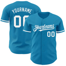 Load image into Gallery viewer, Custom Panther Blue White Authentic Baseball Jersey
