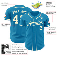 Load image into Gallery viewer, Custom Panther Blue Cream Authentic Baseball Jersey
