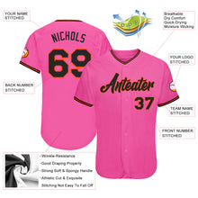 Load image into Gallery viewer, Custom Pink Black-Orange Authentic Baseball Jersey
