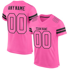 Load image into Gallery viewer, Custom Pink Pink-Black Mesh Authentic Football Jersey
