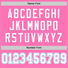 Load image into Gallery viewer, Custom Pink White-Light Blue Mesh Authentic Football Jersey
