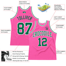 Load image into Gallery viewer, Custom Pink Kelly Green-White Authentic Throwback Basketball Jersey
