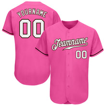 Load image into Gallery viewer, Custom Pink White-Brown Authentic Baseball Jersey
