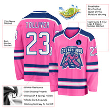 Load image into Gallery viewer, Custom Pink White-Royal Hockey Jersey
