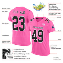 Load image into Gallery viewer, Custom Pink Black-White Mesh Authentic Football Jersey
