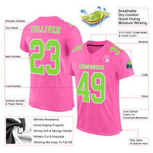 Load image into Gallery viewer, Custom Pink Neon Green-White Mesh Authentic Football Jersey
