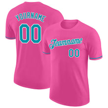 Load image into Gallery viewer, Custom Pink Teal-White Performance T-Shirt
