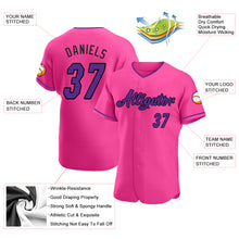 Load image into Gallery viewer, Custom Pink Purple-Black Authentic Baseball Jersey
