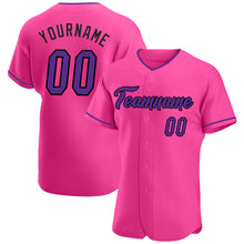 Load image into Gallery viewer, Custom Pink Purple-Black Authentic Baseball Jersey
