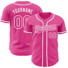 Load image into Gallery viewer, Custom Pink Pink-White Authentic Baseball Jersey
