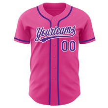 Load image into Gallery viewer, Custom Pink Purple-White Authentic Baseball Jersey

