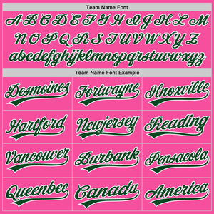 Custom Pink Green-White Authentic Baseball Jersey