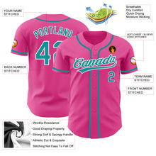 Load image into Gallery viewer, Custom Pink Teal-White Authentic Baseball Jersey
