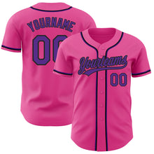 Load image into Gallery viewer, Custom Pink Purple-Black Authentic Baseball Jersey
