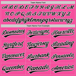 Custom Pink Black-White Authentic Baseball Jersey