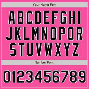 Custom Pink Black-White Authentic Baseball Jersey