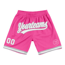 Load image into Gallery viewer, Custom Pink White-Gray Authentic Throwback Basketball Shorts
