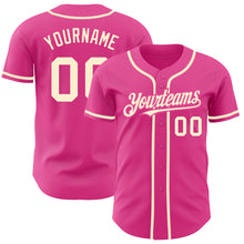 Load image into Gallery viewer, Custom Pink Cream Authentic Baseball Jersey
