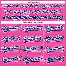 Load image into Gallery viewer, Custom Pink White Pinstripe Royal Authentic Baseball Jersey
