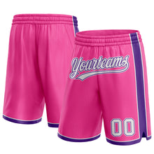 Load image into Gallery viewer, Custom Pink White-Purple Authentic Basketball Shorts
