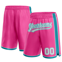 Load image into Gallery viewer, Custom Pink White-Teal Authentic Basketball Shorts
