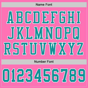 Custom Pink Teal-White Mesh Authentic Football Jersey