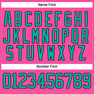 Custom Pink Aqua-Black Hockey Lace Neck Jersey