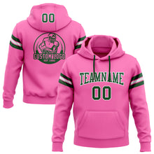 Load image into Gallery viewer, Custom Stitched Pink Green-White Football Pullover Sweatshirt Hoodie
