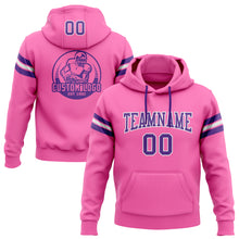 Load image into Gallery viewer, Custom Stitched Pink Purple-White Football Pullover Sweatshirt Hoodie
