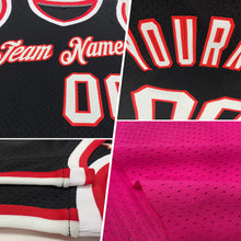 Load image into Gallery viewer, Custom Pink White-Gold Authentic Throwback Basketball Jersey
