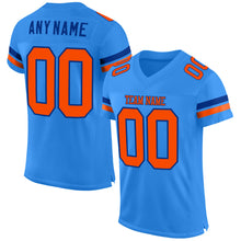 Load image into Gallery viewer, Custom Powder Blue Orange-Royal Mesh Authentic Football Jersey
