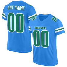 Load image into Gallery viewer, Custom Powder Blue Kelly Green-White Mesh Authentic Football Jersey
