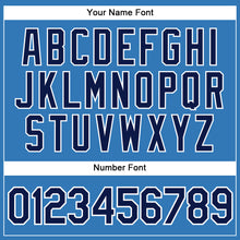 Load image into Gallery viewer, Custom Powder Blue Navy-White Authentic Sleeveless Baseball Jersey
