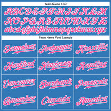 Load image into Gallery viewer, Custom Powder Blue Pink-White Authentic Sleeveless Baseball Jersey
