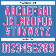 Load image into Gallery viewer, Custom Powder Blue Pink-White Authentic Sleeveless Baseball Jersey
