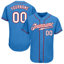 Load image into Gallery viewer, Custom Powder Blue White-Red Authentic Baseball Jersey

