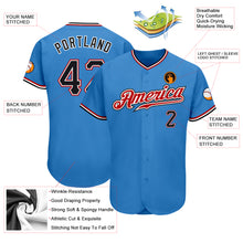 Load image into Gallery viewer, Custom Powder Blue Black-Red Authentic Baseball Jersey
