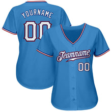 Load image into Gallery viewer, Custom Powder Blue White-Red Authentic Baseball Jersey
