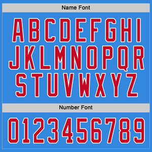Custom Powder Blue Red-White Hockey Jersey